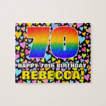 70. Geburtstag — Spaß, Liebende Herzformen + "70"