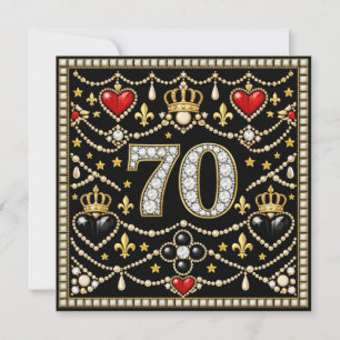 70. Geburtstag Tudor-inspirierte Juwelen Geschicht Dankeskarte