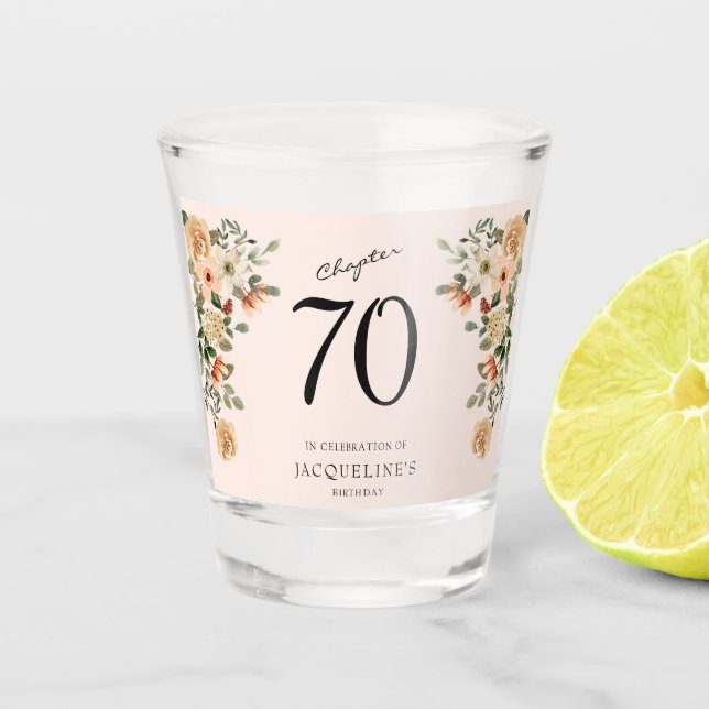 70. Geburtstag Vintag Schnapsglas (Vorderseite)