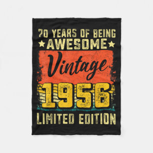 70. Geburtstag Vintage 1956 70 Jahre alte Dekorati Fleecedecke