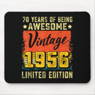 70. Geburtstag Vintage 1956 70 Jahre alte Dekorati Mousepad