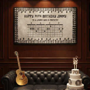 70. Geburtstag Vintage Legendärer Gitarrist Banner