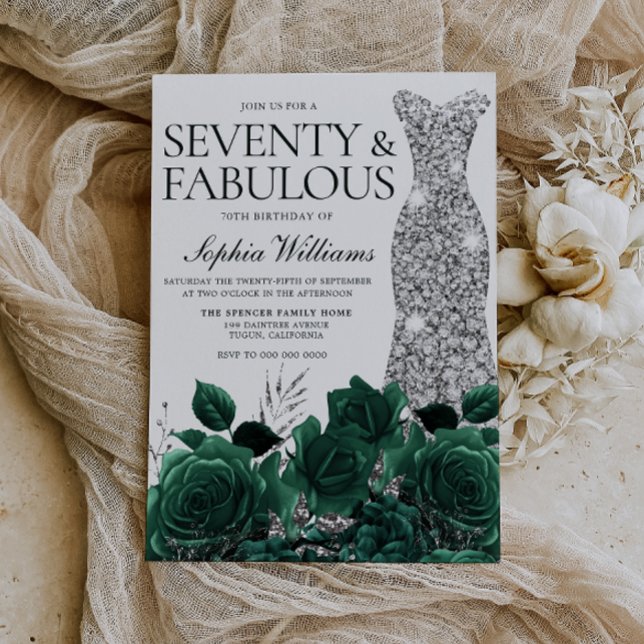 70. Geburtstag von Emerald Green Einladung (Von Creator hochgeladen)