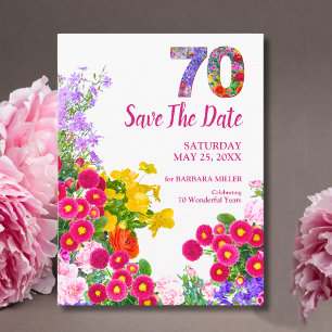 70. Geburtstags-Blumengarten Elegante Party Save The Date