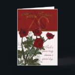 70. Geburtstags-Karte mit Rosen Karte<br><div class="desc">70. Geburtstags-Karte mit Rosen</div>