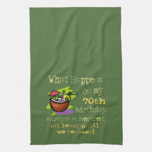 70. Geburtstags-Party-Geschenke. Was auf meinem Handtuch