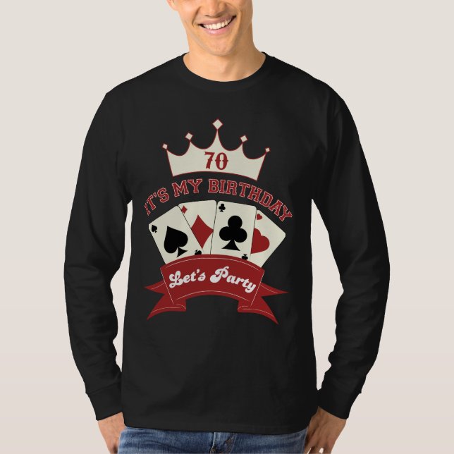 70. Geburtstags-Poker-Party T - Shirt (Vorderseite)