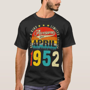 70. Geburtstagsdekorationen April 1952 Männer Frau T-Shirt