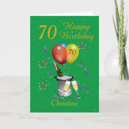 70. Geburtstagsfeier Green Gold Card Karte