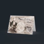 70. Geburtstagskarte für Mutter, die Kerze und Karte<br><div class="desc">Eine antike Blickkarte,  die eine Kerze und eine Rose liegen auf Satin und Spitze kennzeichnet. Eine Geburtstagskarte für eine Mutter.</div>