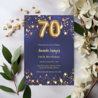 70. Geburtstagsnavy blaue goldene Sterne