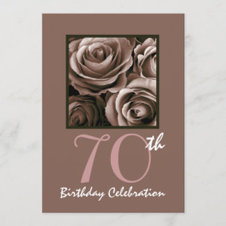 70. Geburtstagspartei CHOCOLATE Rose W1114 Einladung