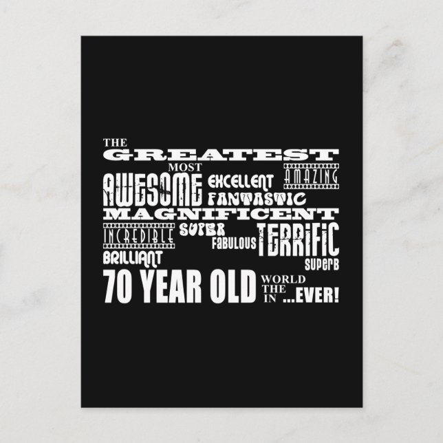 70. Geburtstagsparty Besten siebzigjährigen Postkarte (Vorderseite)