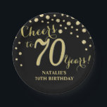 70. Geburtstagsparty Black and Gold Diamond Pappteller<br><div class="desc">Black and Gold Diamond Paper Plate der 70. Geburtstagspartei</div>
