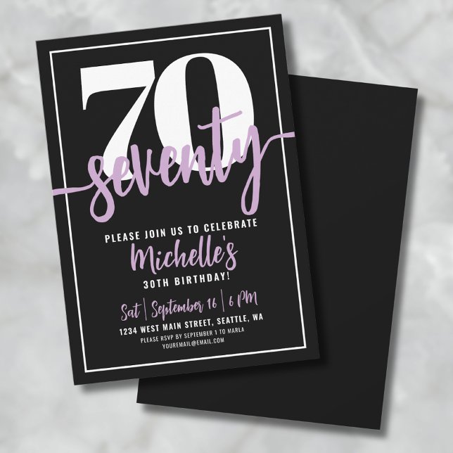 70. Geburtstagsparty Einladung (Seventy Modern 70th Birthday Party Invitation)