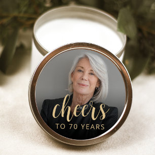 70. Geburtstagsparty Foto Cheers Runder Aufkleber