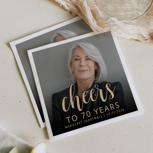 70. Geburtstagsparty Foto Cheers Serviette (Von Creator hochgeladen)