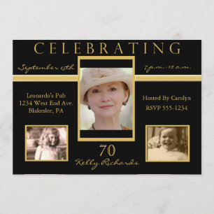70. Geburtstagsparty Foto Einladungen