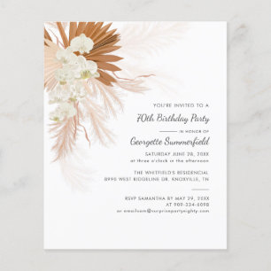 70. Geburtstagsparty Pampas Grass Einladung