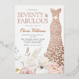 70. Geburtstagsparty Rose Gold Folieneinladung