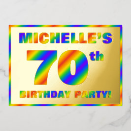 70. Geburtstagsparty — Spaß, Regenbogenspektrum "7 Folieneinladung
