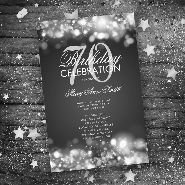 70. Geburtstagsprogramm Lights Silver Menü (Von Creator hochgeladen)