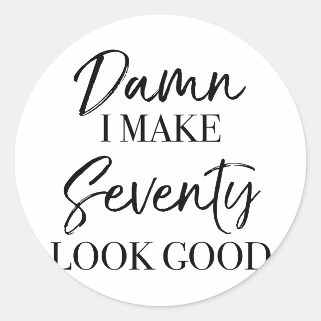 70. Geburtstagsstärke Runder Aufkleber (Vorderseite)