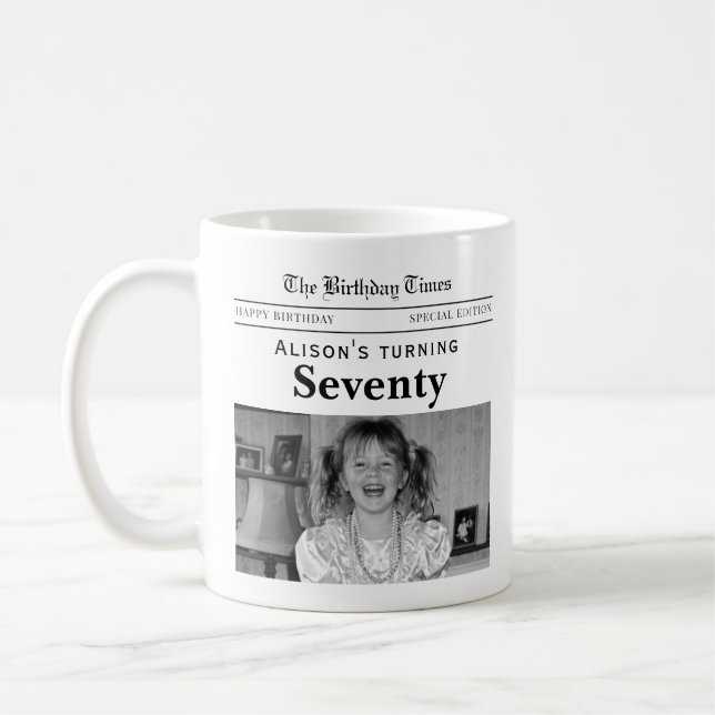70. Geburtstagszeitung Kaffeetasse (Links)