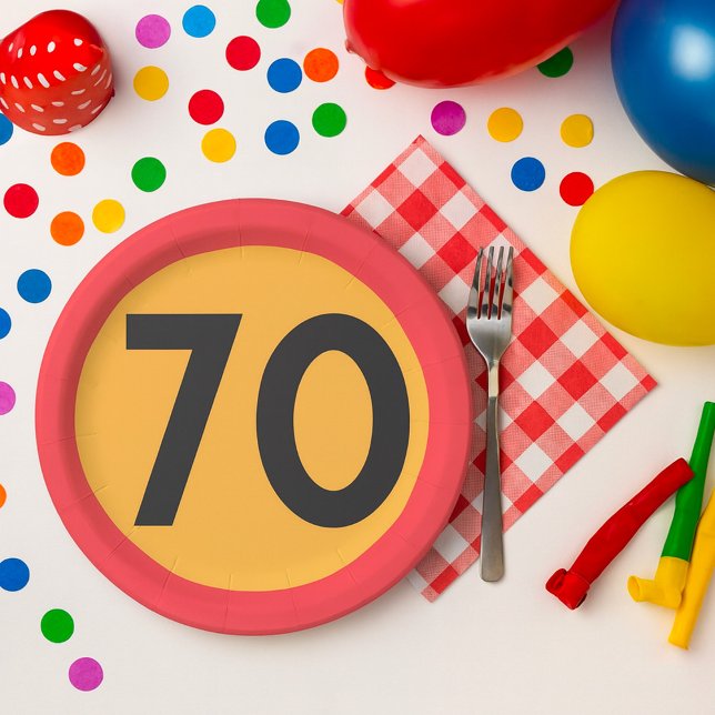 70 Geschwindigkeitsbegrenzungszeichen für den Stra Pappteller (Von Creator hochgeladen)