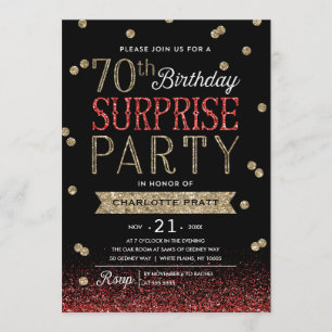 70. Glitzer Confetti Überraschung Party Einladung