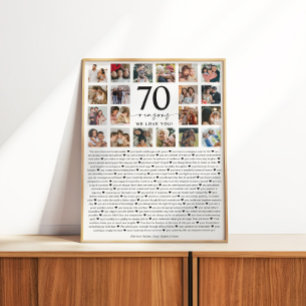 70 Gründe, warum wir dich lieben Foto-Collage-Gesc Poster