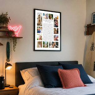 70 Gründe, warum wir dich lieben Fotocollage Poster