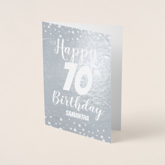 70. Happy Birthday Custom Foil Card Folienkarte (Vorderseite)
