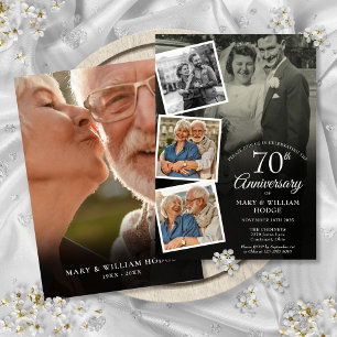 70. Hochzeitsjubiläum 5 Foto-Collage Einladung