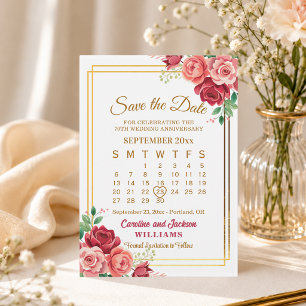 70. Hochzeitsjubiläum Goldrahmen-Kalender Save The Date
