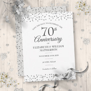 70. Hochzeitsjubiläum Love Hearts Save the Date Postkarte