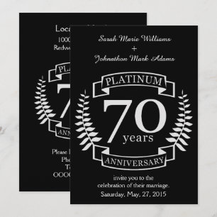 70. Hochzeitsjubiläum PLATIN Einladung
