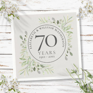 70. Hochzeitsjubiläum Platinbegrünung Serviette
