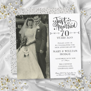 70. Hochzeitstag-Jubiläum Hochzeitsfoto Quadrat Einladung