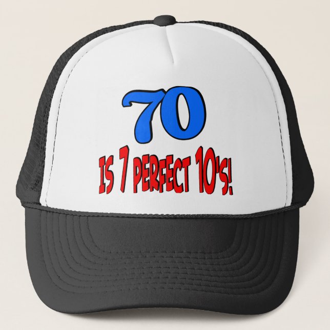 70 ist 7 perfekte 10's (BLAU) Truckerkappe (Vorderseite)