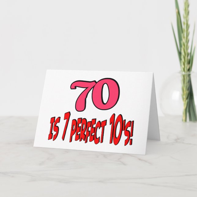 70 ist 7 perfekte 10's! ROSA Karte (Vorderseite)