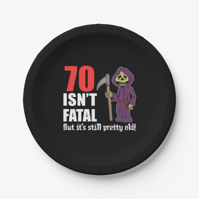 70 ist kein tödlicher, aber immer noch alter grimm pappteller (Vorderseite)