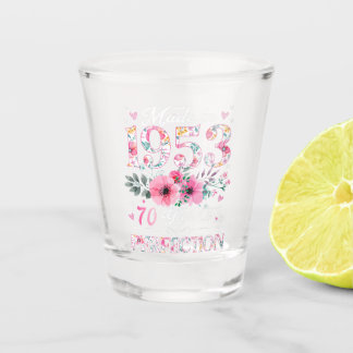 70 Jahre alt 1953 Blumengeschenk 70. Geburtstag Schnapsglas