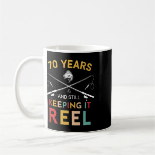 70 Jahre alt und immer noch Reel 70. Geburtstag F Kaffeetasse