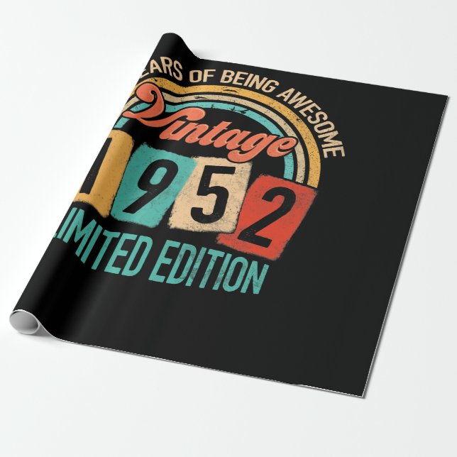 70 Jahre alt von 1952 Phantastisch sein 70. Geburt Geschenkpapier (Ungerollt)