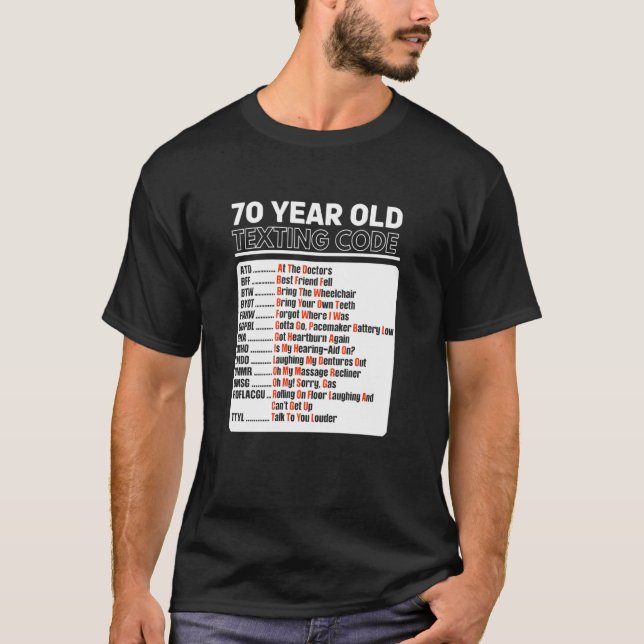 70 Jahre alter Senior-sims-Code T-Shirt (Vorderseite)