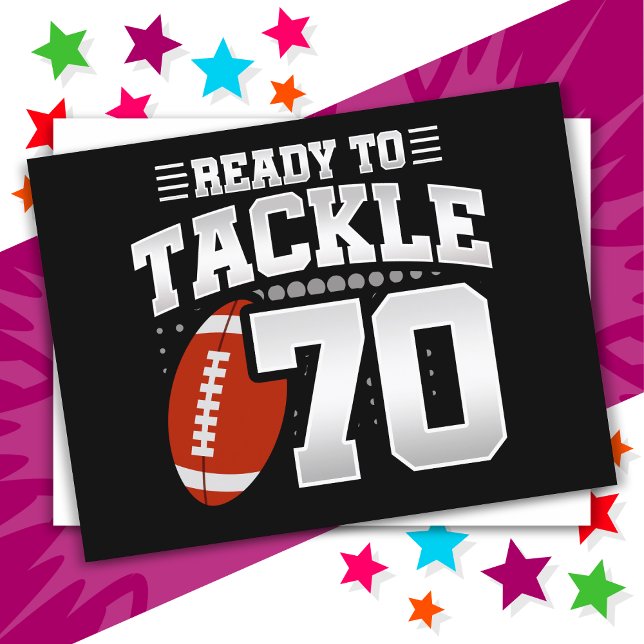 70 Jahre altes Tackle Football Party 70. Geburtsta Postkarte (Von Creator hochgeladen)