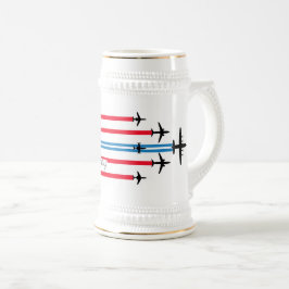 70 Jahre feiern, Flugzeug des 86W Biersteins Bierglas