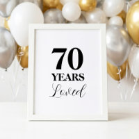 70 Jahre geliebt 70. Geburtstagsschild