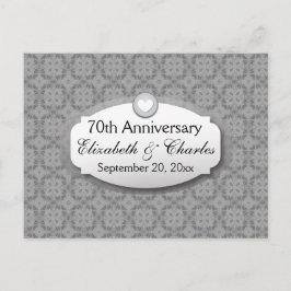 70 Jahre Hochzeitstag Platinum Z03 Ankündigungspostkarte
